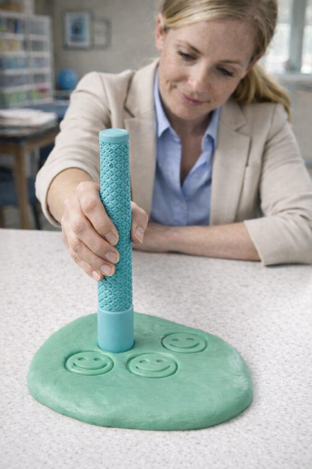 Hand Therapy Putty Stamping Exerciser – Smiley Face